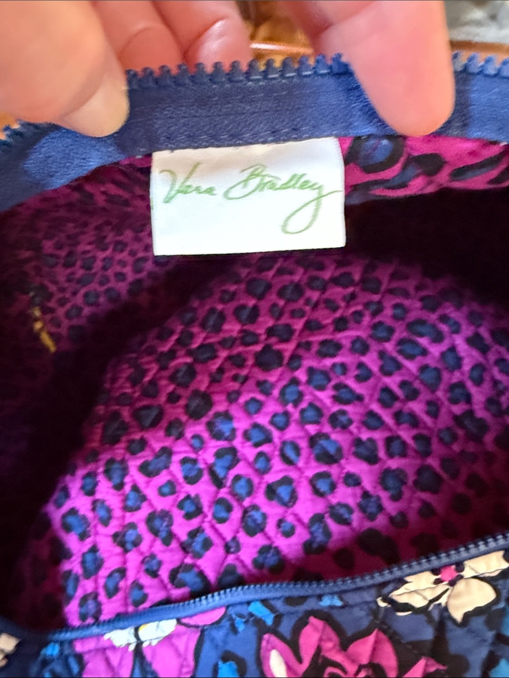 Vera Bradley Quilted Floral Duffel - Blue, Pink, Yellow - Picture 11 of 12